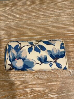 Cath Kidston Cream Wallet with Blue Floral Print